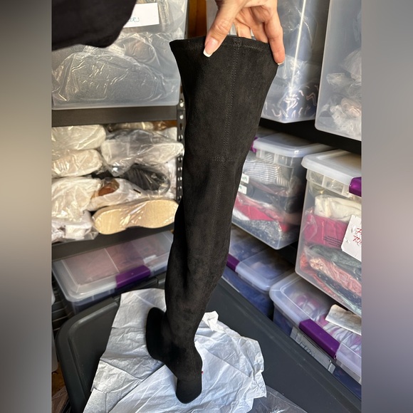 Jeffrey Campbell Parisah BLACK Over The Knee Sock Boots Suede 8.5 US NEW - Picture 4 of 14